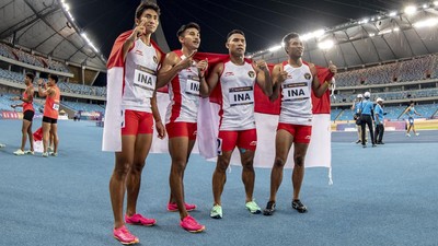 Giliran Tim Estafet Putra Indonesia Sumbang Medali Emas