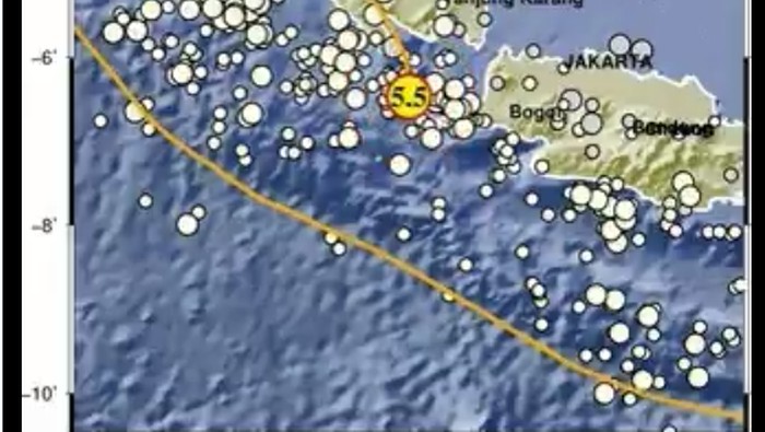 Titik gempa di Sumur, Banten (Dok BMKG)