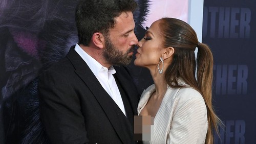 Ben Affleck and Jennifer Lopez at the premiere of The Mother held at Regency Village Theatre on May 10, 2023 in Los Angeles, California. (Photo by John Salangsang/Variety via Getty Images)