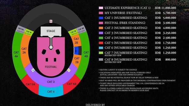 Harga tiket konser Coldplay di Jakarta. (Instagram/PK Entertaiment)