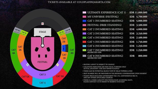 Harga Tiket Konser Coldplay Jakarta 2023