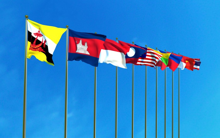 Ilustrasi bendera negara anggota ASEAN
