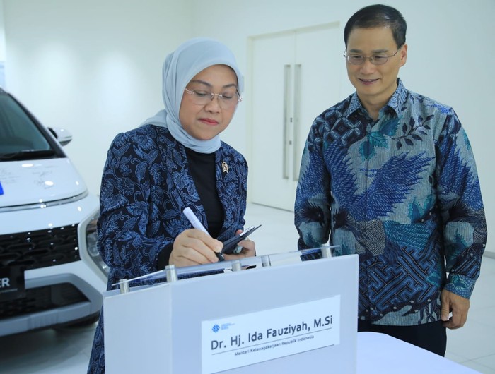 Kementerian Ketenagakerjaan (Kemnaker) bersama PT Hyundai Motor Manufacturing Indonesia (HMMI) menjajaki kerja sama Pengembangan Pelatihan Teknisi Kejuruan Kendaraan Listrik