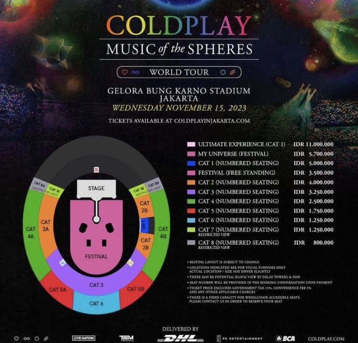 Konser Coldplay di Jakarta. (Foto: Istimewa)