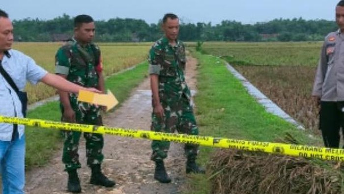 Lokasi petani tersambar petir di Desa Karangrejo, Grobogan, Kamis (11/5/2023).