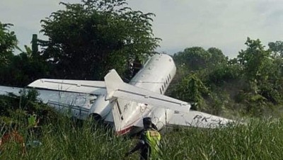 Penampakan Pesawat Tergelincir di Morowali Sulteng