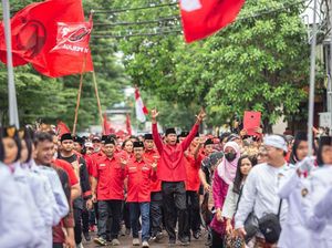 Long March, PDIP Surabaya Pawai Budaya Daftarkan 50 Bacaleg ke KPUD