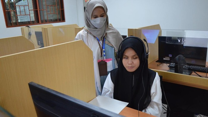 Peserta UTBK tunanetra di UNY