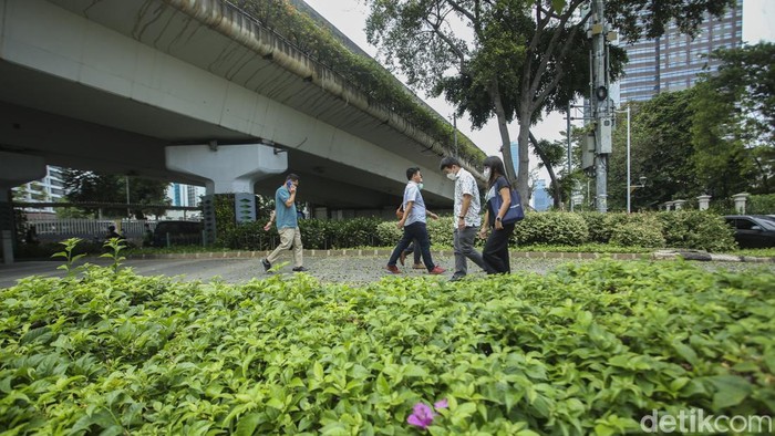Tugu bertulisan 'Jakarta Kota Kolaborasi' yang berada di bawah flyover Karet-Sudirman yang dibongkar viral di media sosial. Tugu tersebut kini sudah tak lagi dipajang, Kamis (11/5/2023).