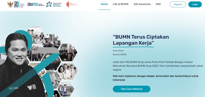 Kementerian BUMN resmi membuka pendaftaran Rekrutmen Bersama BUMN 2023 mulai tanggal 11 Mei 2023. Yuk, simak jadwal, syarat, hingga tata cara pendaftarannya!