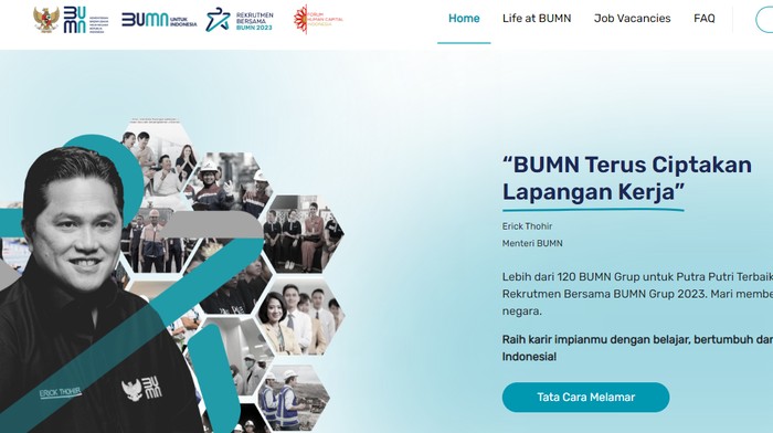 Kementerian BUMN resmi membuka pendaftaran Rekrutmen Bersama BUMN 2023 mulai tanggal 11 Mei 2023. Yuk, simak jadwal, syarat, hingga tata cara pendaftarannya!