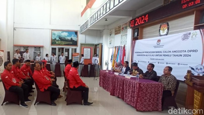 Suasana pendaftaran bacaleg di kantor KPU Boyolali, Kamis (11/5/2023).
