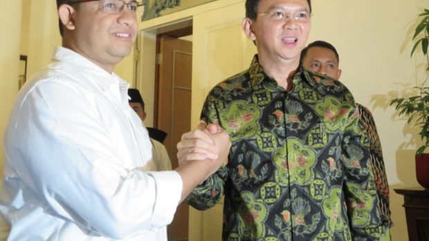Anies Baswedan dan Ahok. (Detikcom/Noval)