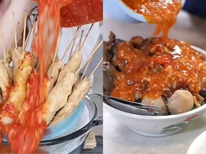 Food Influencer tuang sambal berlebihan