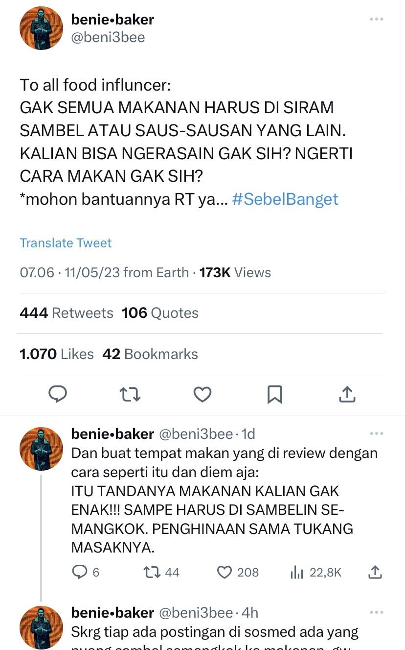 Food Influencer tuang sambal berlebihan