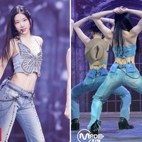 Personel LE SSERAFIM, Kazuha mencuri atensi netizen Korea dengan bentuk tubuhnya. Saat tampil di sebuah acara musik, otot punggungnya terlihat semakin besar sejak comeback dengan lagu ANTIFRAGILE. Foto: dok. Mnet