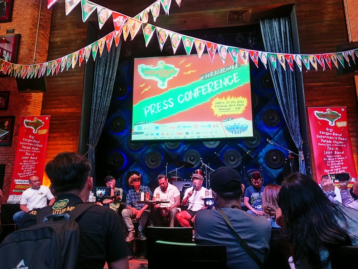 Konferensi pers Singaraja Fest 2023 di Badung, Bali, Juamt (12/5/2023). (Triwidiyanti/detikBali)
