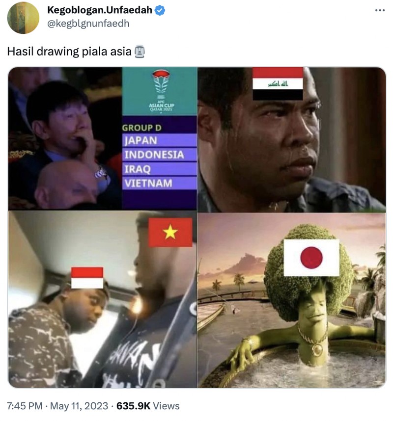 Meme Timnas Indonesia di Piala Asia 2023