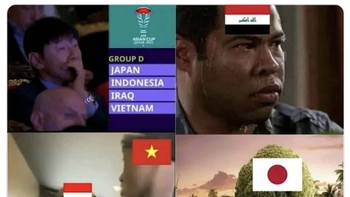 Indonesia bergabung dengan tim yang sudah kenyang di Piala Asia. Irak dan Jepang sudah pernah menjuarai Piala Asia. Foto: Twitter