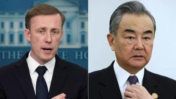 US National Security Advisor Jake Sullivan and top Chinese diplomat Wang Yi met in Vienna this week, Washington and Beijing announced on May 11, 2023. (Photos: AFP/Jim Watson, Sergei Karpukhin)