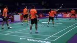Foto Latihan Perdana Tim Bulutangkis Indonesia di Piala Sudirman 2023