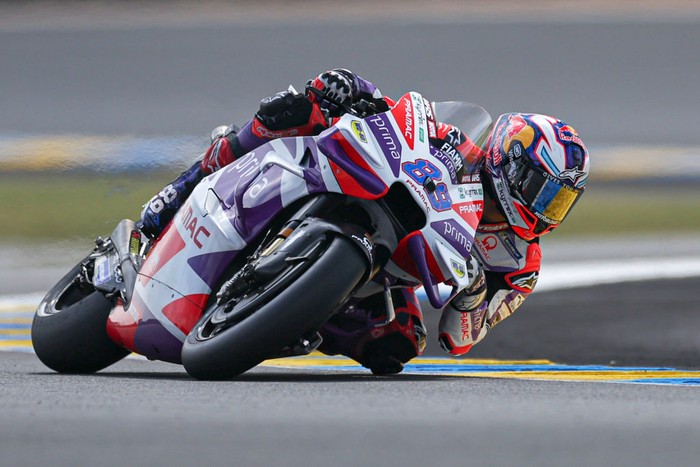 LE MANS, FRANCE - MAY 13: Jorge Martin of Spain and Prima Pramac Racing competes during the MotoGP of France - Qualifying at Circuit Bugatti on May 13, 2023 in Le Mans, France. (Photo by Qian Jun/MB Media/Getty Images)