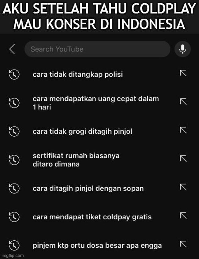 Sebentar lagi akan segera dijual. Tak sedikit yang berusaha cari cara agar bisa membeli tiket nonton konser Coldplay. Kalau kamu mau pakai cara yang mana nih? Foto: Twitter/@the_redsindo
