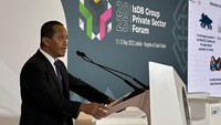 Menteri Investasi/Kepala Badan Koordinasi Penanaman Modal (BKPM) Bahlil Lahadalia menjadi pembicara kunci dalam Annual Meetings Islamic Development Bank Group pada sesi The Islamic Corporation for the Insurance of Investment and Export Credit Outlook on Food Security, Green Economy, Tourism and FDIs in Member Countries di Jeddah, Arab Saudi, Jumat (12/5/2023).