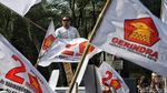Pendukung Prabowo Dampingi Gerindra Serahkan Bacaleg ke KPU