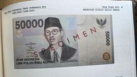 Uang pecahan Rp 50.000 ini bergambar pencipta lagu Indonesia Raya Wage Rudolf Supratman. Uang yang yang diterbitkan 1998 - 2003 ini ditandatangani oleh Syahril Sabirin & Dono Iskandar Djojosubroto. Uang ini sudah dicabut Bank Indonesia (BI) dan ditarik dari peredaran alias tidak berlaku lagi. Selain itu uang tersebut tidak bisa ditukar karena tenggat waktu penukaran berakhir pada 2018.Foto: Dok. Numismatika Nusantara-Koleksi Museum BI