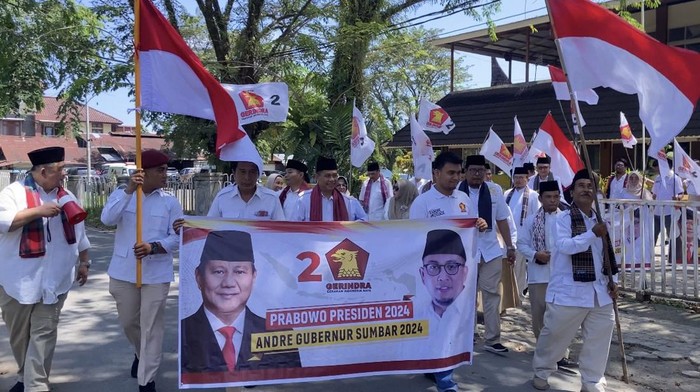 Rombongan Partai Gerindra Sumbar. (Istimewa)