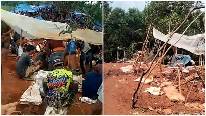 Tambang emas ilegal di lahan Perhutani di Sukabumi.