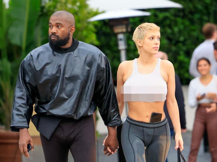 LOS ANGELES, CA - MAY 13: Kanye West and Bianca Censori are seen on May 13, 2023 in Los Angeles, California.  (Photo by Rachpoot/Bauer-Griffin/GC Images)