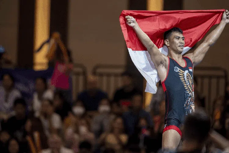 Ekspresi Atlet Indonesia Peraih Medali Emas SEA Games 2023