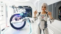 DALIAN, CHINA - MARCH 15: Humanoid robots are seen at EX Future Science and Technology Museum on March 15, 2023 in Dalian, Liaoning Province of China. EX Future Science and Technology Museum in Dalian can create lifelike customizable robots by scanning human bodies. (Photo by VCG/VCG via Getty Images)