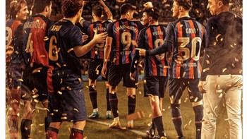 Barcelona mengunci gelar Liga Spanyol musim ini usai mengalahkan Espanyol 4-2 tadi malam. Foto: Twitter