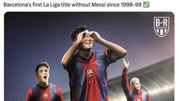 Terakhir kali Barcelona menjuarai Liga Spanyol tanpa Messi itu tahun 1999. Foto: Twitter