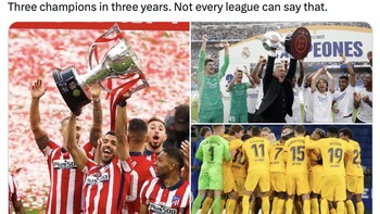 Juara Liga Spanyol dalam beberapa tahun terakhir sangat beragam. Foto: Twitter
