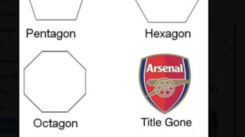 Title gone alias gelar melayang bagi Arsenal. Foto: Twitter