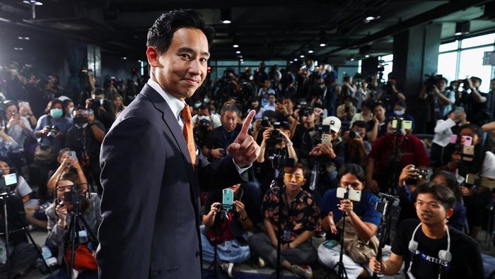Move Forward Party leader and prime ministerial candidate, Pita Limjaroenrat, attends a press conference following the general election, at the partys headquarters in Bangkok, Thailand, May 15, 2023. REUTERS/Athit Perawongmetha