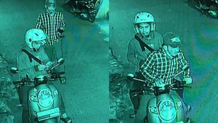 Tangkapan layar video viral pelaku pencurian motor di Asrama Polisi Palmerah, Jakbar.