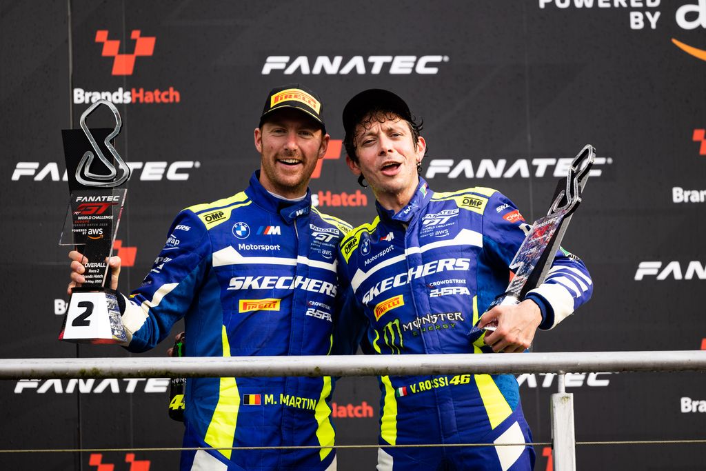 Valentino Rossi naik podium di GT World Challenge Europe