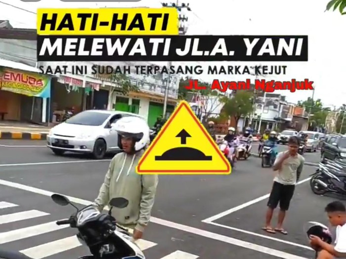 Viral jebakan polisi tidur di Nganjuk