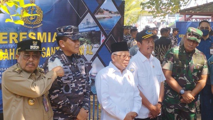 Wapres RI Maruf Amin meresmikan Pulau Untung Jawa, Kepulauan Seribu menjadi Kampung Bahari Nusantara (Brigitta/detikcom)