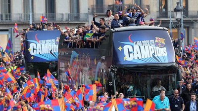 Barcelona Gelar Parade Bus Terbuka Rayakan Juara Liga Spanyol