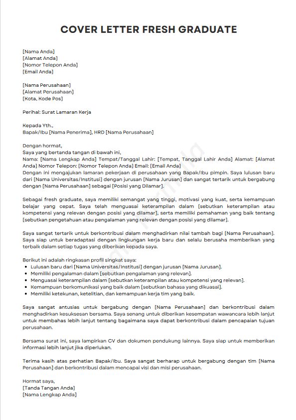 contoh cover letter fresh graduate in english