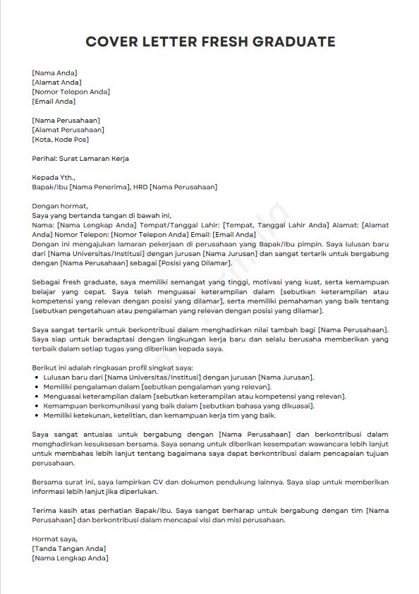 Contoh Cover Letter Beserta Cara Membuatnya yang Benar