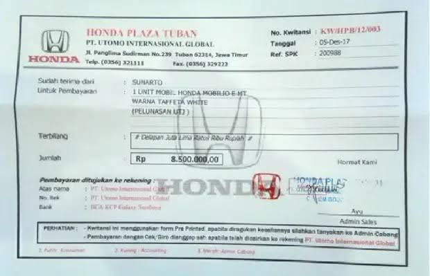 Contoh Kwitansi Transfer Uang.