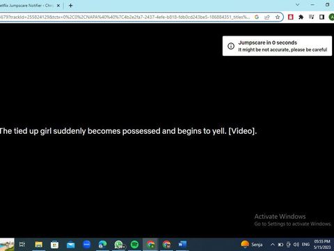 Notifikasi berupa timer sebelum jumpscare muncul (Foto: Tangkapan layar)