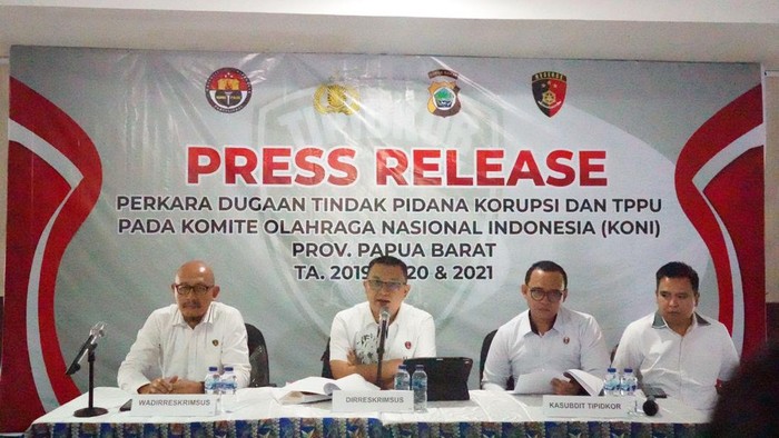 Polisi menetapkan 3 pengurur KONI Papua Barat sebagai tersangka korupsi dana hibah Rp 32 miliar. Dokumen Istimewa